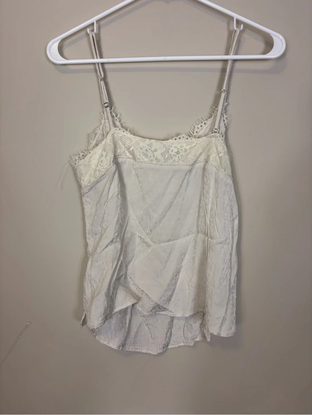 Abercrombie & Fitch Cream Lace-Trim Leopard Print Camisole Tank Top Medium